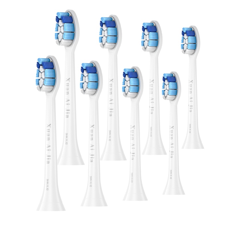 适配飞利浦电动牙刷头替换HX6730HX6511HX3216HX3226电动牙刷头 柔软刷毛牙龈呵护型[8只装]