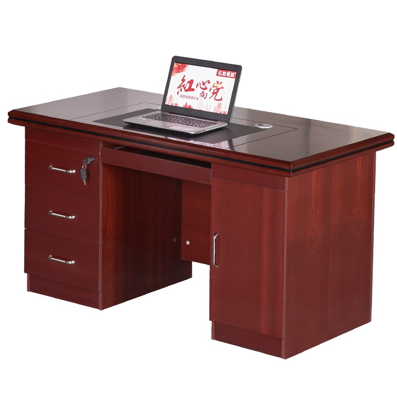 [红心家居]中班台办公家具油漆实木贴皮办公桌主管经理桌