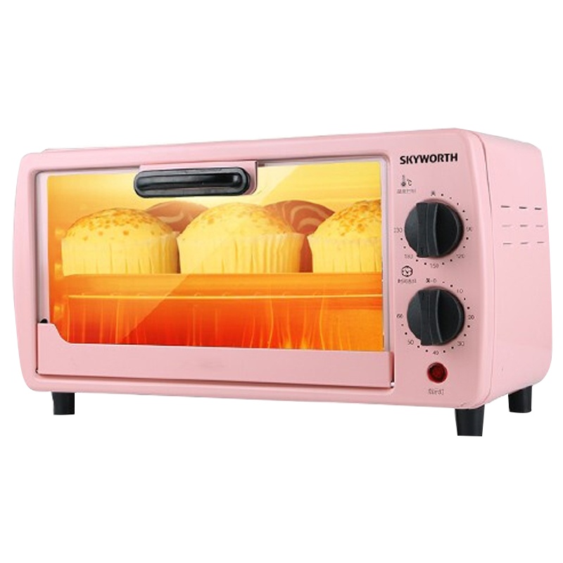 创维(SKYWORTH)K32美食电烤箱家用烘焙小型烤箱多功能早餐机粉色