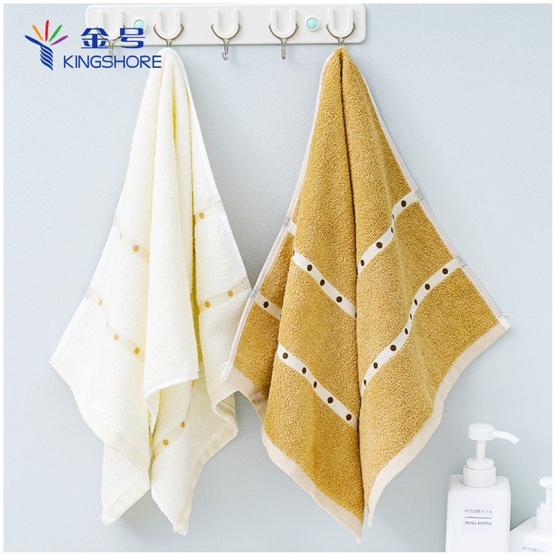 金号全棉纯棉毛巾 厚实柔软素色圆点 情侣、家庭面巾