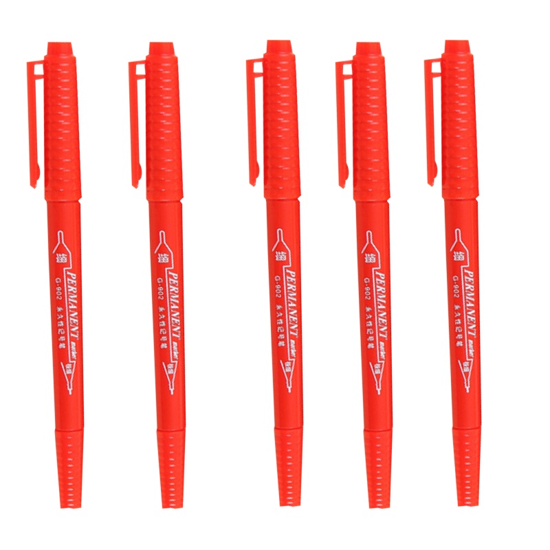 金万年G-902记 号 笔油性 笔小双头记 号 笔勾线 笔红蓝黑三色备注颜色 10支/盒 （1支的价格 ）