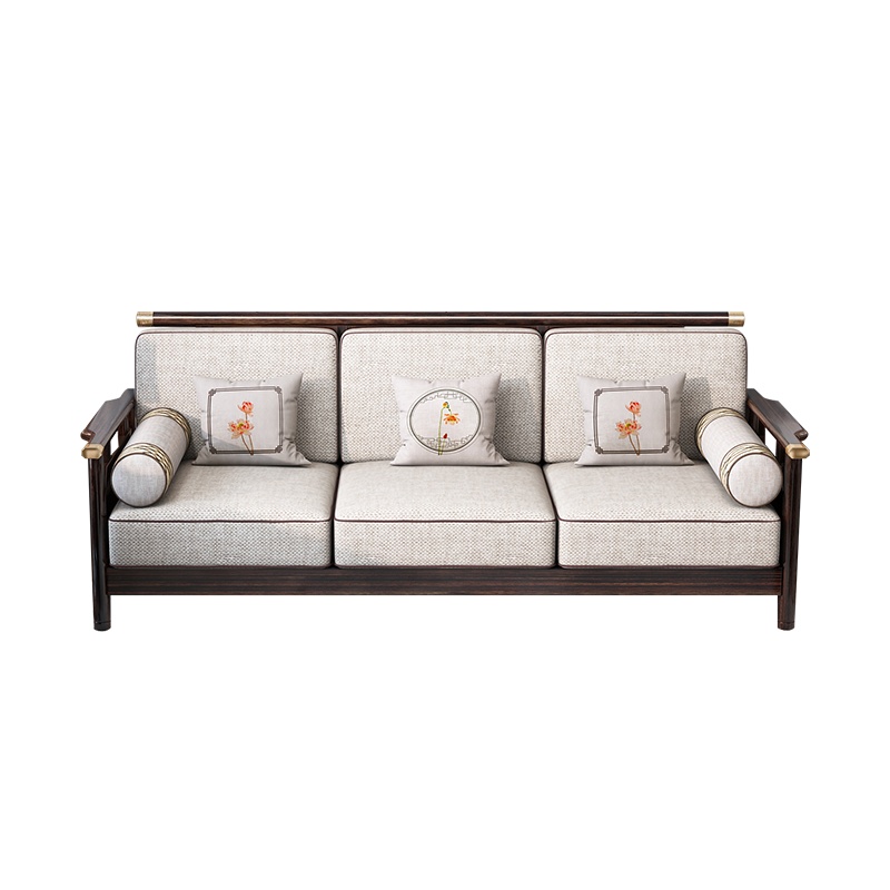 月影梳桐新中式沙发全实木沙发组合现代简约客厅轻奢小户型布艺禅意古典家具