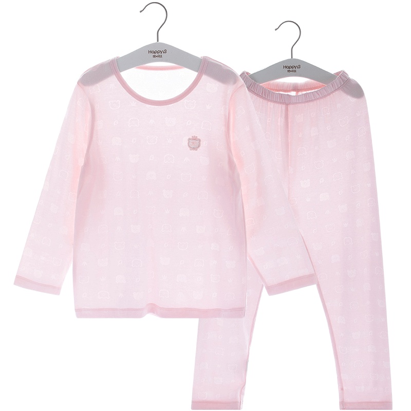 哈贝比儿童睡衣夏季薄款男童男孩女童长袖家居服宝宝空调服夏装