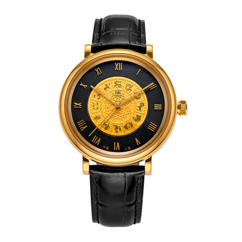 上海(SHANGHAI)手表男士全自动机械表星座手表814男十二星座透底男表星座元素机械表