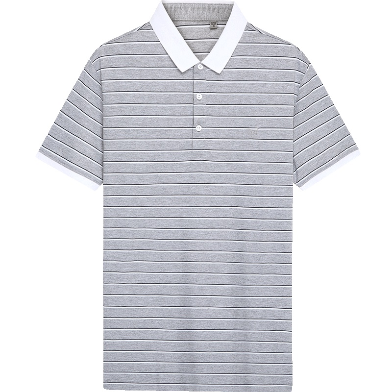 HODO红豆男装假日休闲系列男士短袖POLO翻领T恤简约时尚条纹短袖T恤男