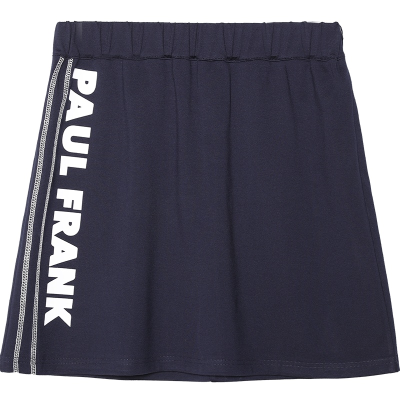 Paul Frank/大嘴猴 夏季半身裙女休闲运动风字母印花A字裙 PFCBQ212039W