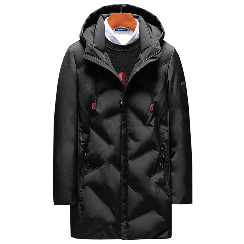雅鹿男装冬季新款商务休闲中长款连帽加厚保暖男士羽绒服1129YA08966