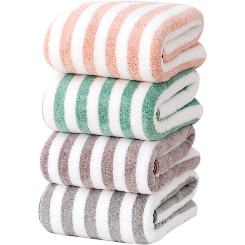 金菁(JINJING)比纯棉浴巾柔软男女家用洗澡可穿可裹速干条纹大毛巾