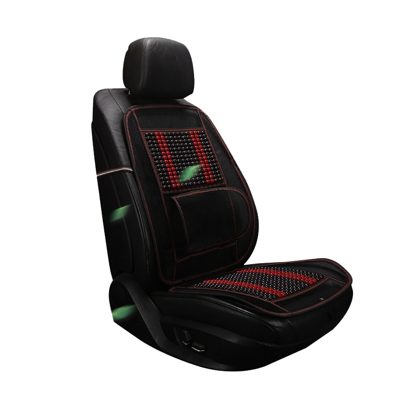 淘尔杰TAOERJ夏季新款凉垫木珠座垫竹片坐垫通风透气清凉垫子连体腰靠四季垫[咖色单座1个]