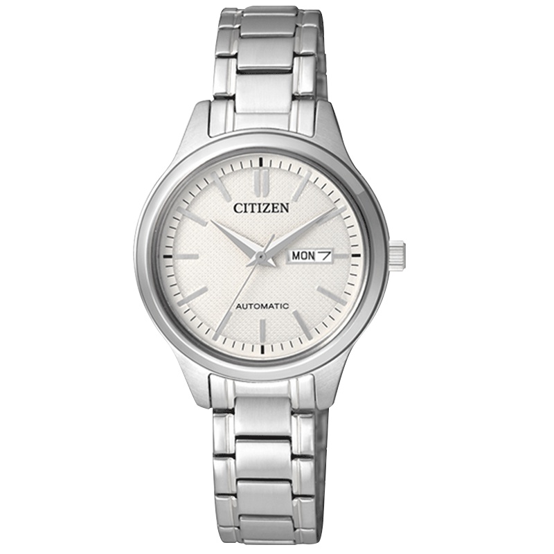 西铁城(CITIZEN)手表女士日本自动机械不锈钢表带双日历女士PD7130-51A