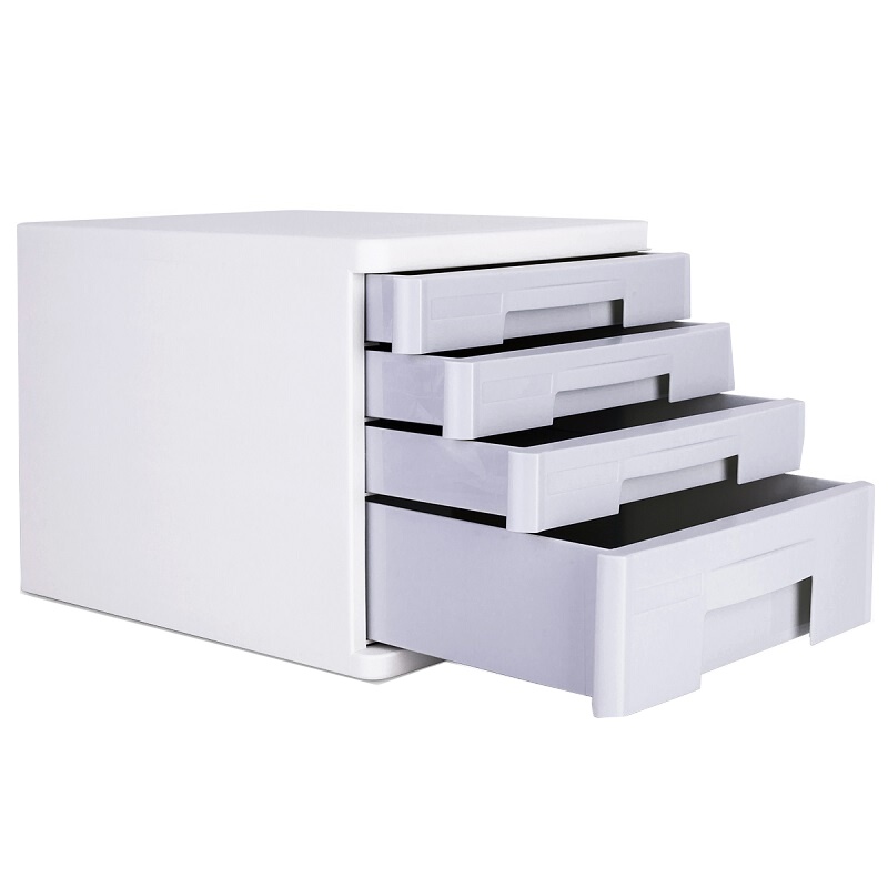 得力 9761 文件柜 彩色桌面文具四层收纳柜 A4文件柜 办公用品文具