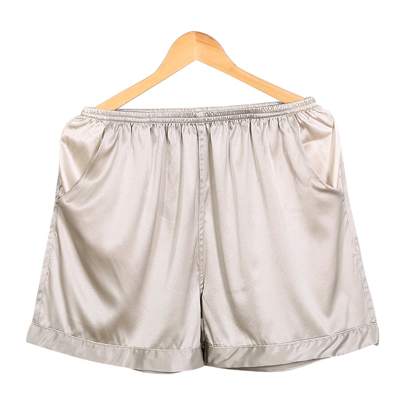 丝煌男士桑蚕丝短裤大裤衩平角裤居家夏季弹力缎真丝绸绸睡裤沙滩裤