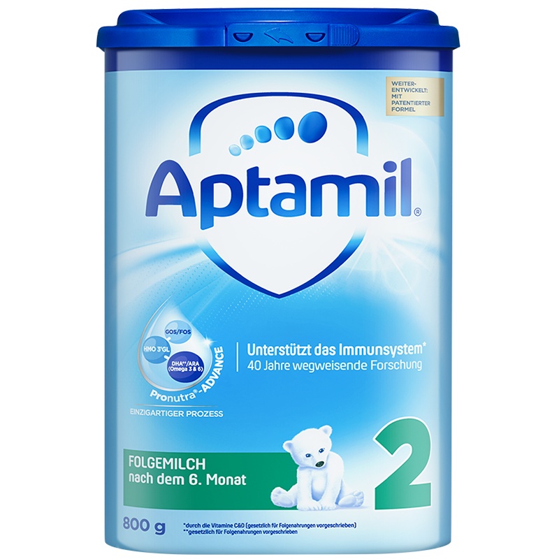 Aptamil 德国爱他美 HMO升级 婴幼儿配方奶粉海外 易乐罐 2段(6~10个月)800g/罐 爱尔兰原装进