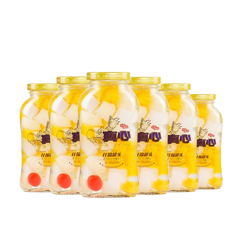 真心罐头厂家直销新鲜糖水罐头什锦罐头东北特产248g*6罐