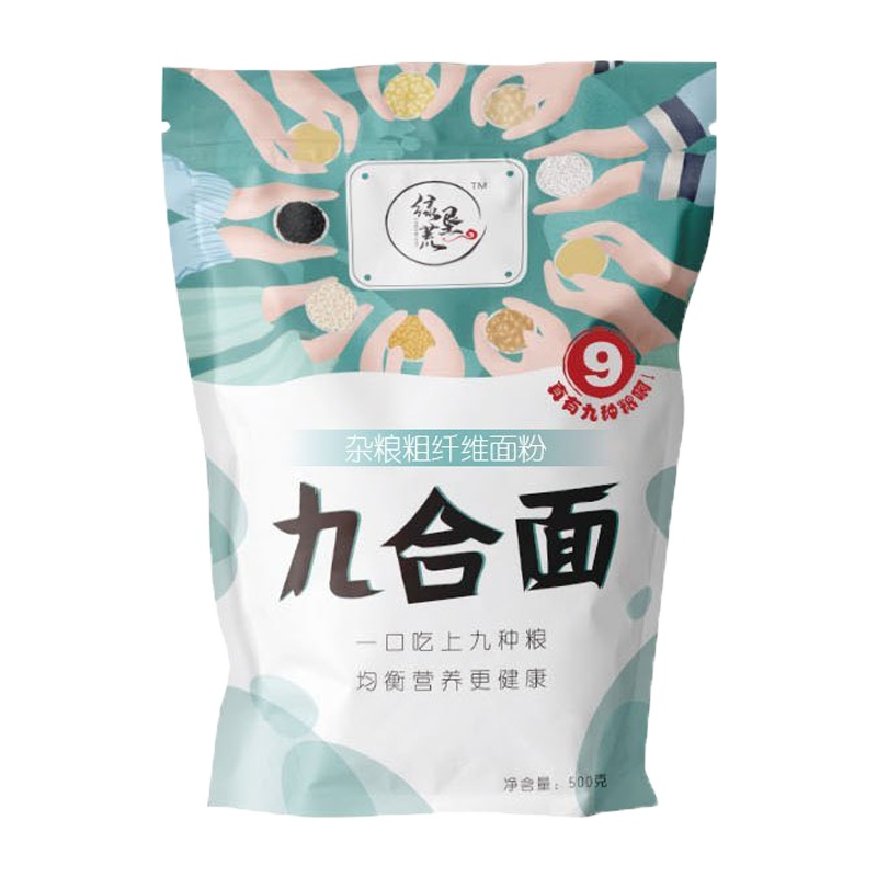 [绿垦荒]九合面500g*5袋 全能型杂粮面粉 烘焙小吃原料