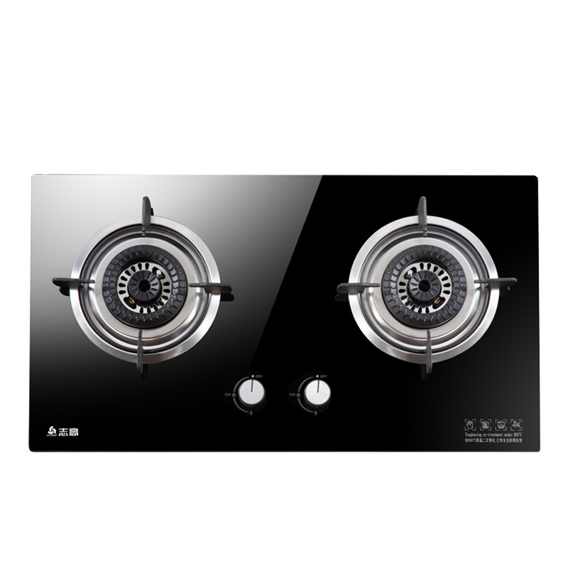 志高(CHIGO)H085A一级能效 双灶眼燃气灶台嵌两用钢化玻璃大火力煤气灶具 (液化气)