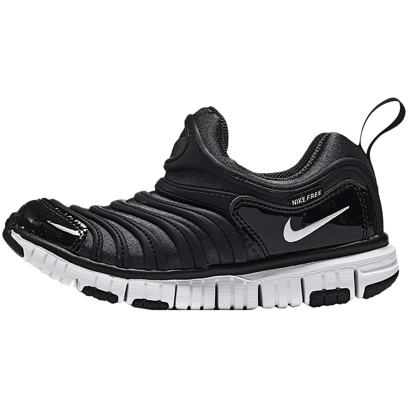 【自营】耐克毛毛虫童鞋男透气跑步鞋小童休闲鞋儿童运动鞋 343738-013煤黑+白+黑