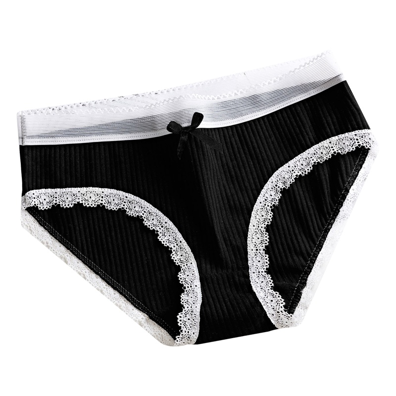 【4条装】迪奥 棉质女士内裤柔软舒适透气蕾丝花边多色学生