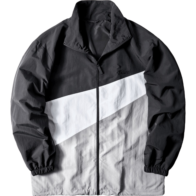 黑鲸三色拼接夹克2019春季男装休闲外套男女同款CWJAJ19060A