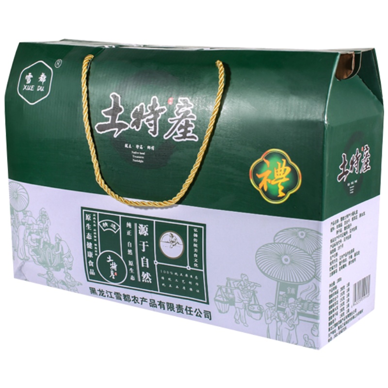 雪都 土特产六福干货礼盒1000g 珍珠菇200g百合干150g银耳150g黑木耳150g滑子菇200g莲子150g