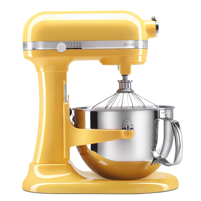 凯膳怡(KitchenAid) 5.7L升降式厨师机双碗家用小型和面机揉面搅拌机5KSM6583C蜜糖黄