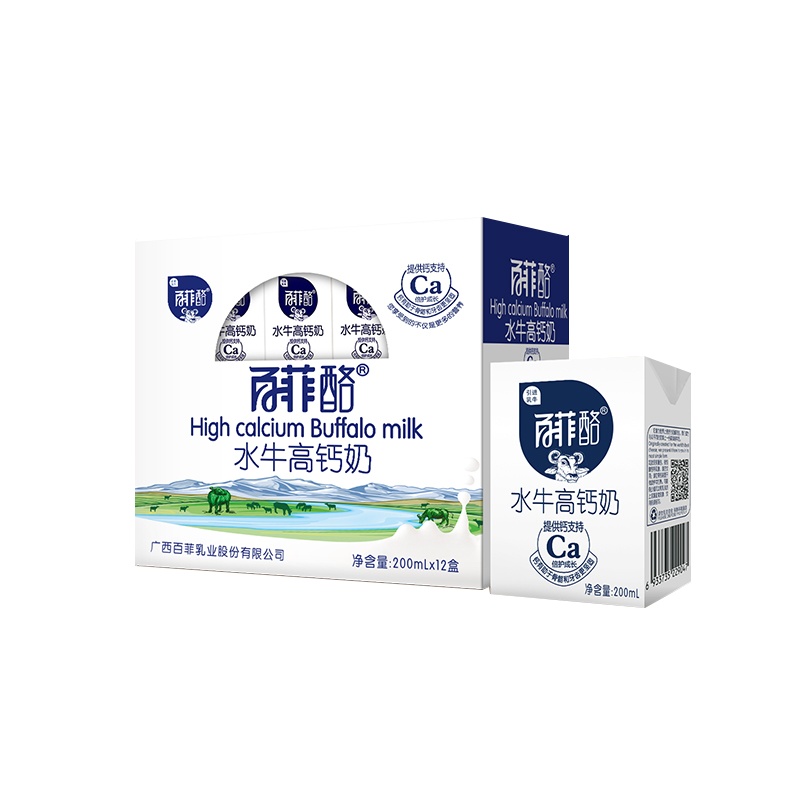百菲酪 水牛高钙奶 200ml*12盒 调制乳