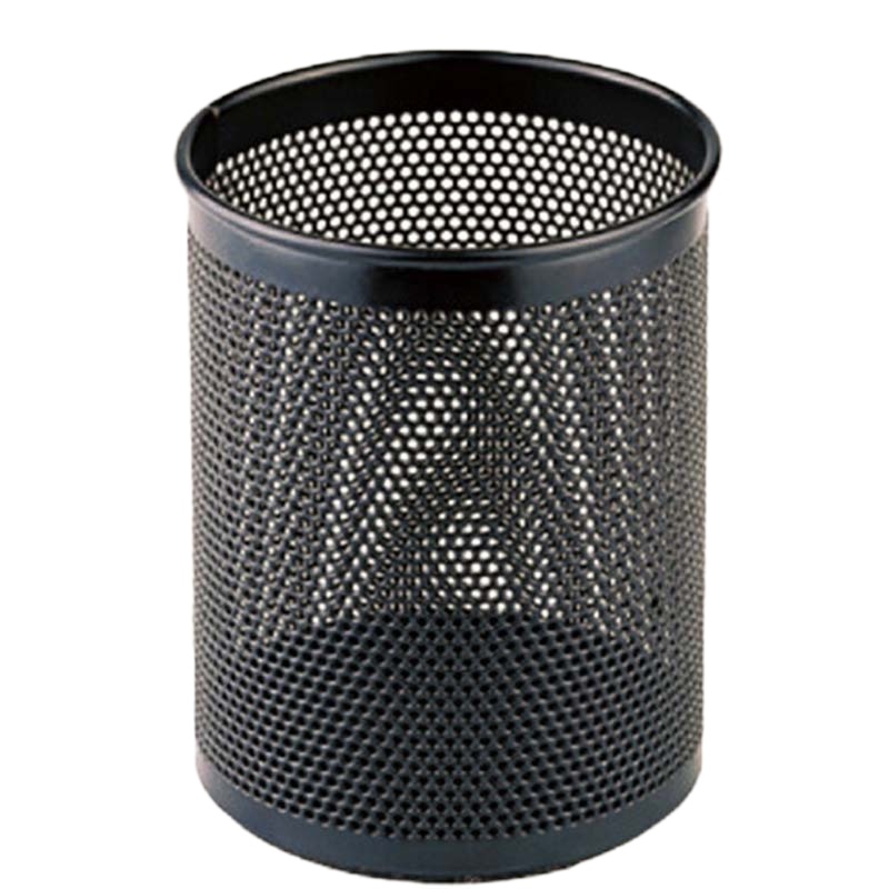 齐心(COMIX) B2002 圆形金属网纹笔筒 黑色