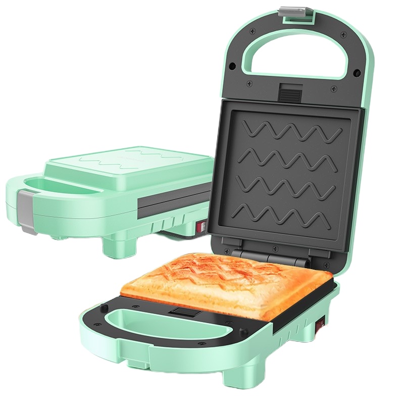 志高(CHIGO)三明治机早餐机家用面包机华夫饼机 可拆洗双面加热电饼铛烤肉煎盘ZG-BC602绿色