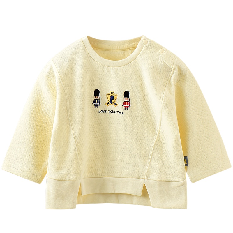 童泰TONGTAI婴儿纯棉肩开上衣6-24个月-3岁宝宝T恤衫打底衫