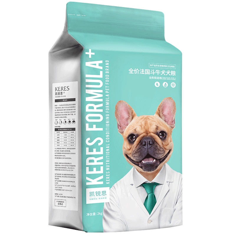 凯锐思法斗狗粮幼犬成犬专用法国法牛斗牛犬专用粮补钙2kg4斤