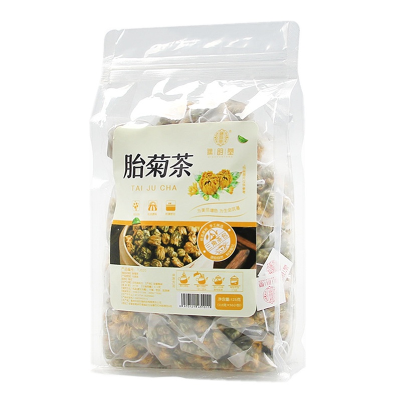 谯韵堂 胎菊茶125g量贩装三角包茶胎菊王菊花茶50小包花草茶叶杭白菊搭配枸杞金银花