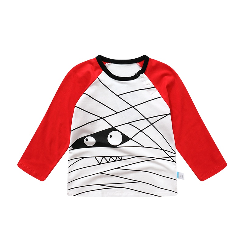 宝贝巴迪童装19年秋季新品男童棉质时尚卡通图案T恤上衣潮8831107