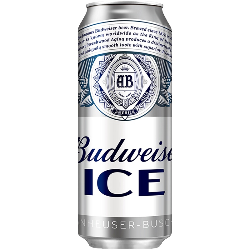 Budweiser/百威啤酒冰啤500ml*18听大罐装 整箱装
