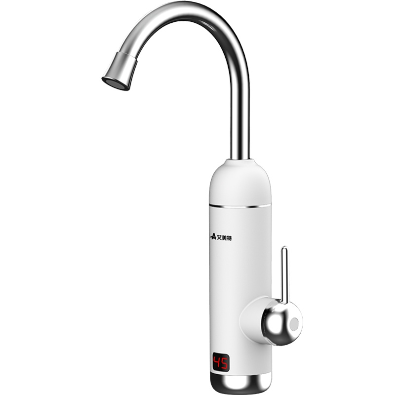 艾美特 EF14 电热水龙头下进水象牙白带漏保竖款