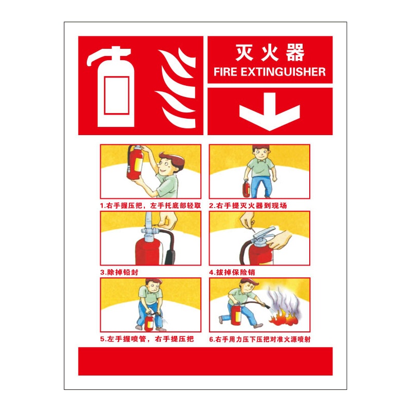 海斯迪克 HK-57 消防栓使用方法步骤说明标识贴 消防安全标签 安全提示