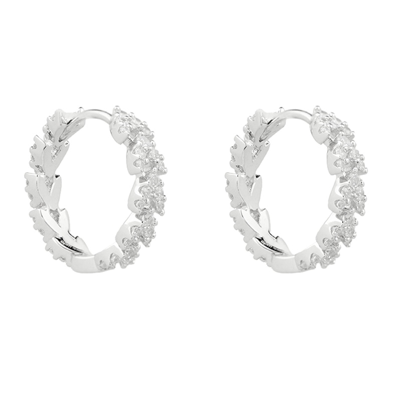 apm MONACO简约环状花瓣风尚耳环女士 气质设计感宴会耳饰 法式穿孔925银饰品
