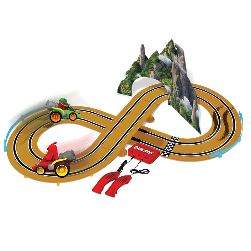 美驰图正版愤怒的小鸟儿童拼装轨道玩具车男孩电动遥控竞赛玩具车套装送礼