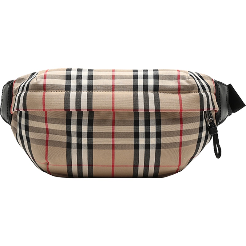 BURBERRY 博柏利 男士格纹织物腰包单肩斜挎包 8010430