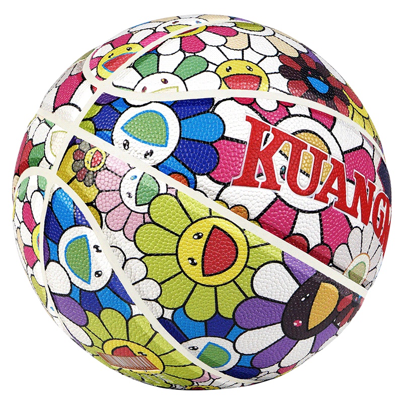 狂迷2020新品太阳花儿童篮球红色彩绘个性花式5号标准耐磨比赛球