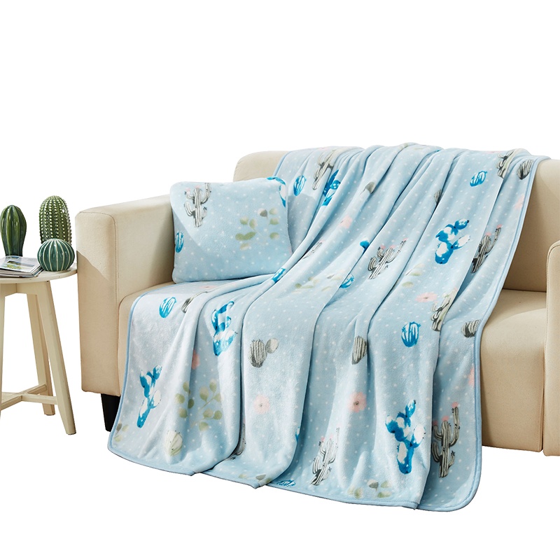 罗莱 萌趣多肉靠垫毯