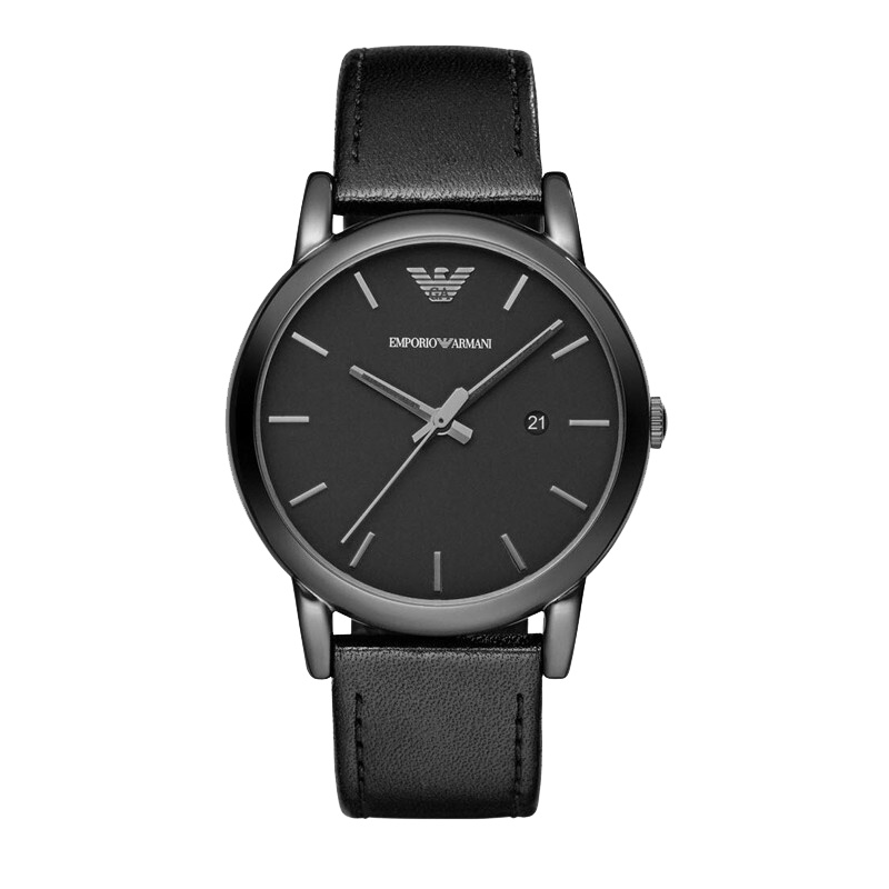 阿玛尼(ARMANI)男士手表 皮革大三针石英个性简约时尚休闲男表 男士商务正装腕表