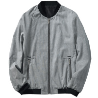 千纸鹤男装棒球领夹克外套上衣春秋款青年男士修身潮流茄克30121