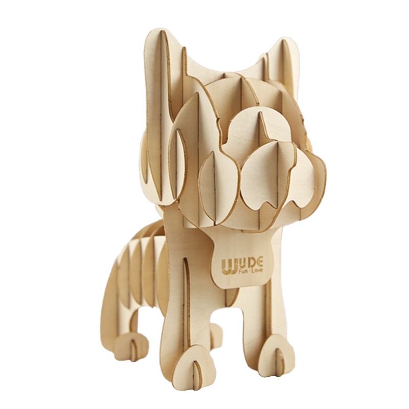 WUDE 笔笔狗收纳笔筒木制立体3d拼图木质diy积木玩具儿童手工拼装模型组装插片