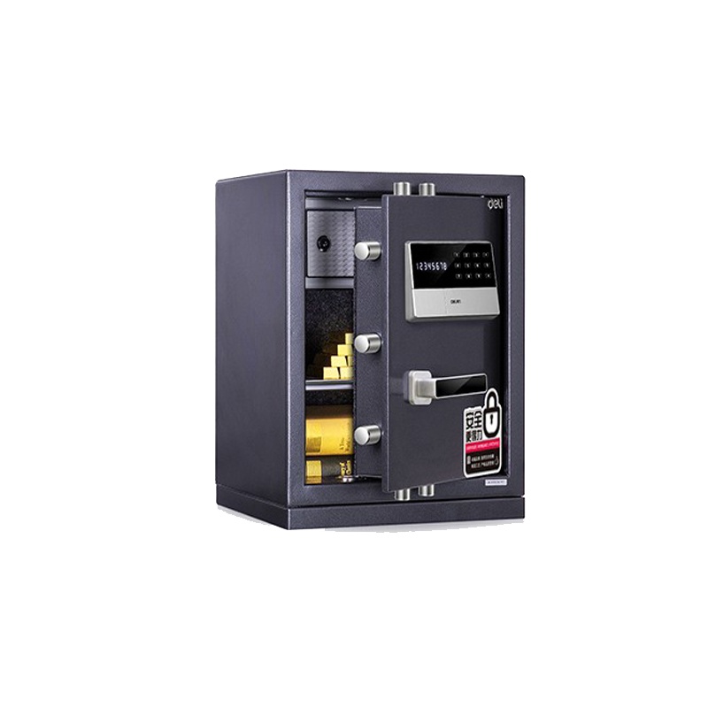 得力 3653 指纹保险箱 家用小型保管箱办公密码保管柜入墙防盗