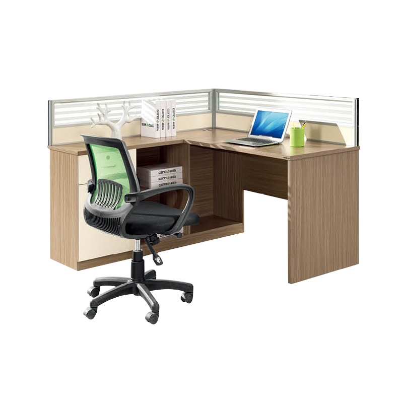 匡大 办公桌1.4米电脑桌L型单人屏风位职员桌带左副柜