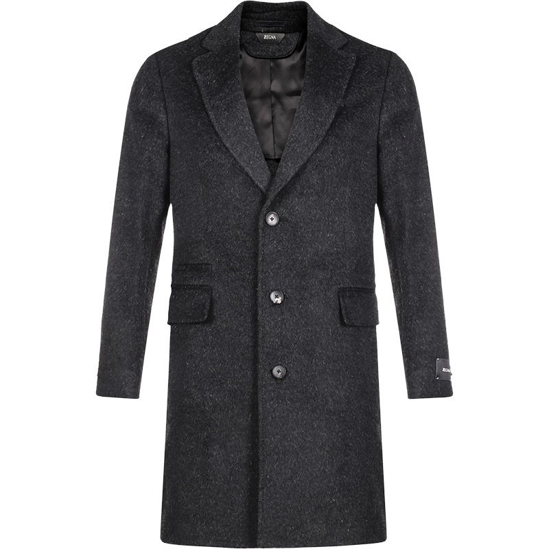 Z ZEGNA 杰尼亚 男士 羊驼纤维/混纺中长款大衣外套 8897812 4DG2G0
