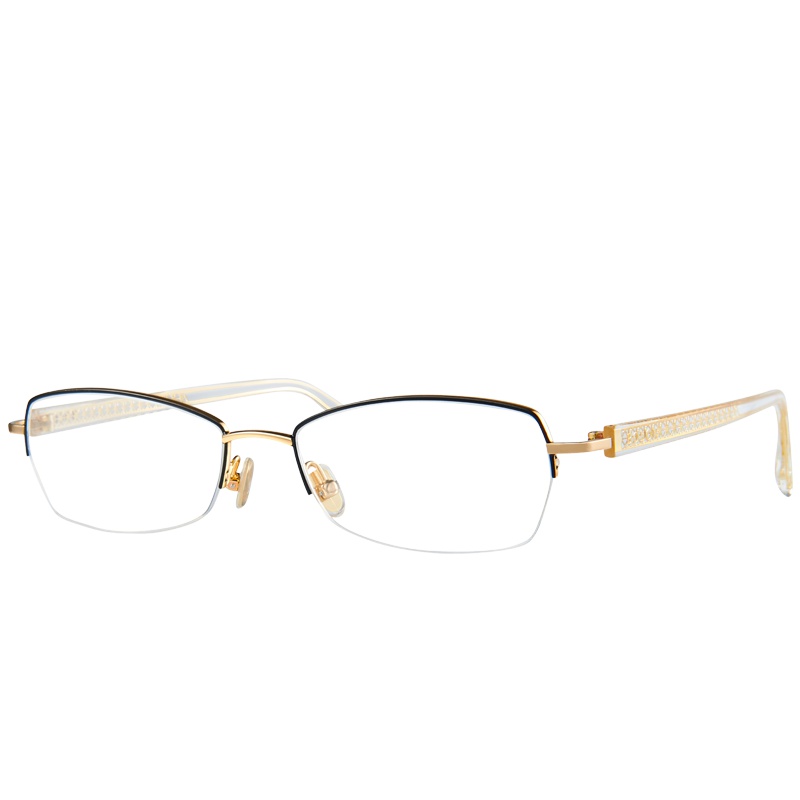 BOLON暴龙新款光学镜架女士方形金属钛合金半框近视镜眼镜架BJ7028