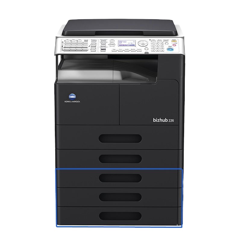 柯尼卡美能达BH206标配:主机+盖板+100张手送+250张纸盒*1+256MB内存+A3复印+彩色扫描+新身份证复印,速度20页/分