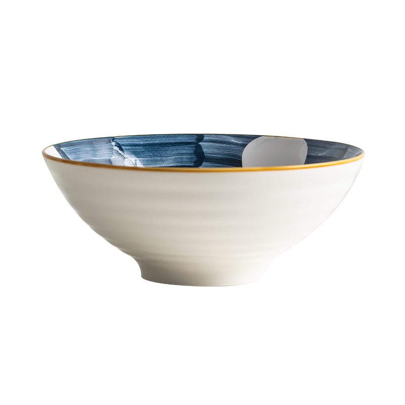 富昱景 景德镇碗碟套装家用网红日式餐具8英寸斗笠碗创意盘子饭碗汤面碗筷DIY组合