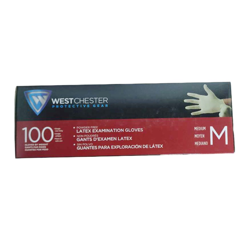 一次性乳胶无粉防滑检查手套 100只/盒